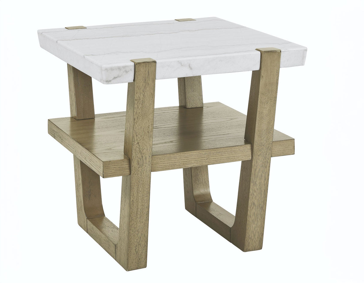 Perth White Marble End Table by Steve Silver at Eve Furniture