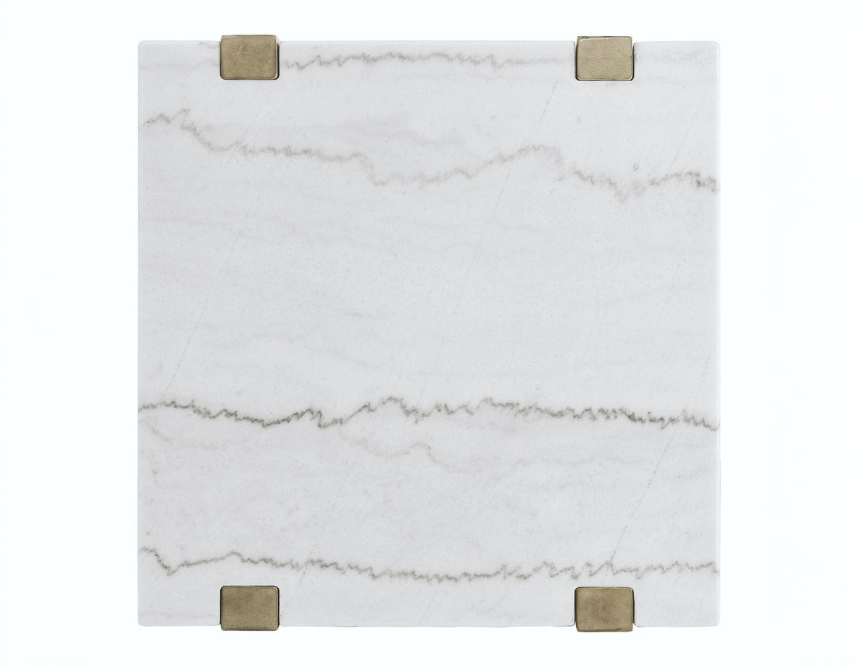 Perth White Marble End Table by Steve Silver at Eve Furniture
