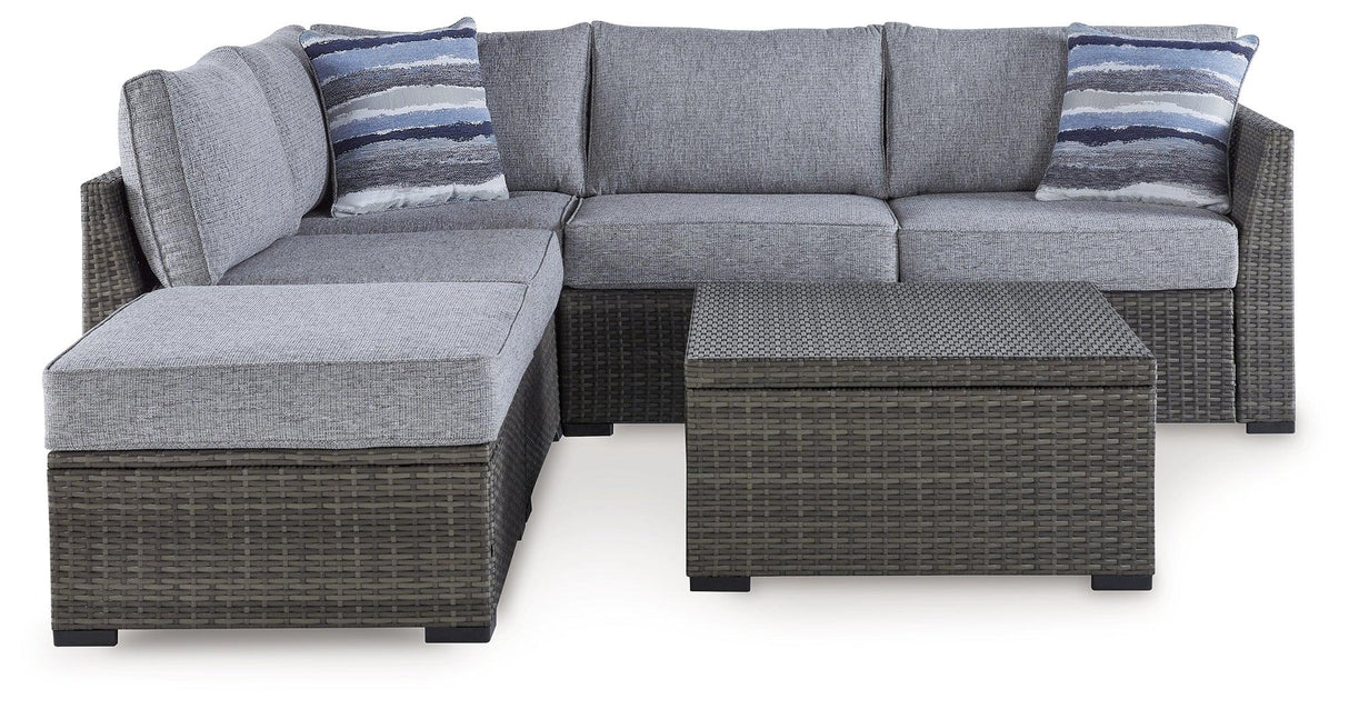 Petal Road Gray 4-Piece Outdoor Sectional Set by Ashley at Eve Furniture
