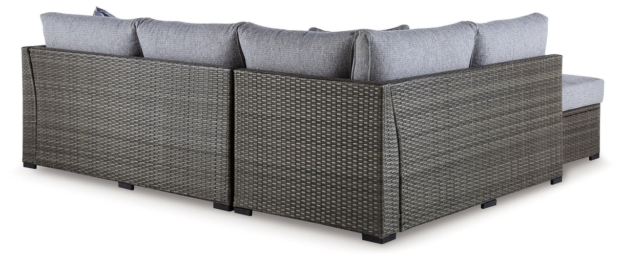 Petal Road Gray 4-Piece Outdoor Sectional Set by Ashley at Eve Furniture