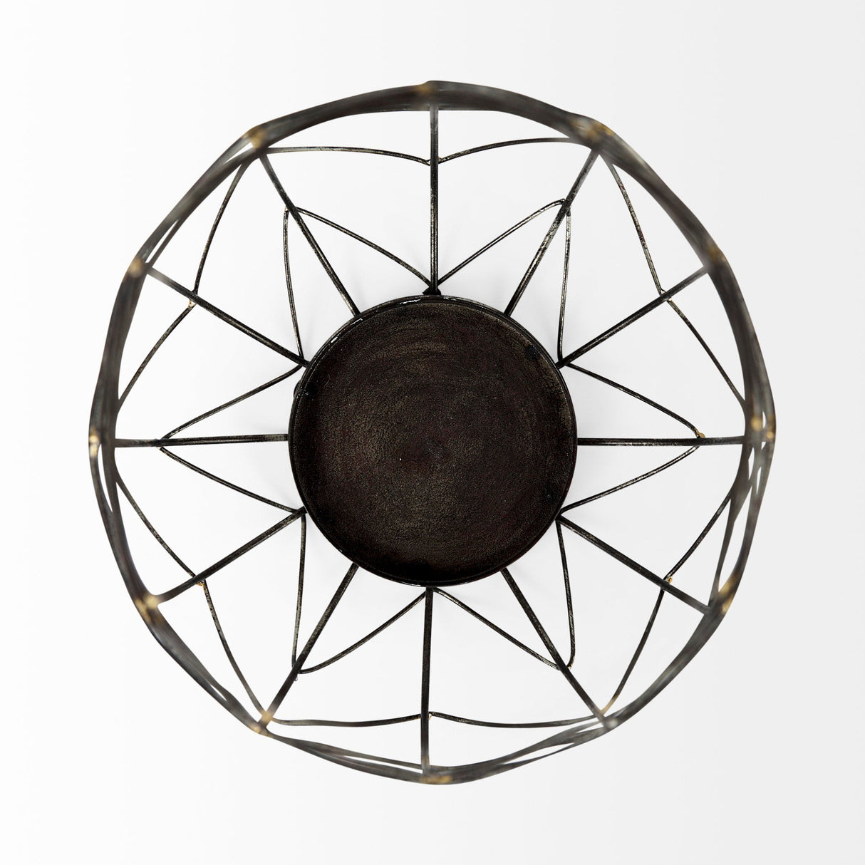 Petiole I Small Gold Toned Metal Table Candle Holder by Mercana at Eve Furniture