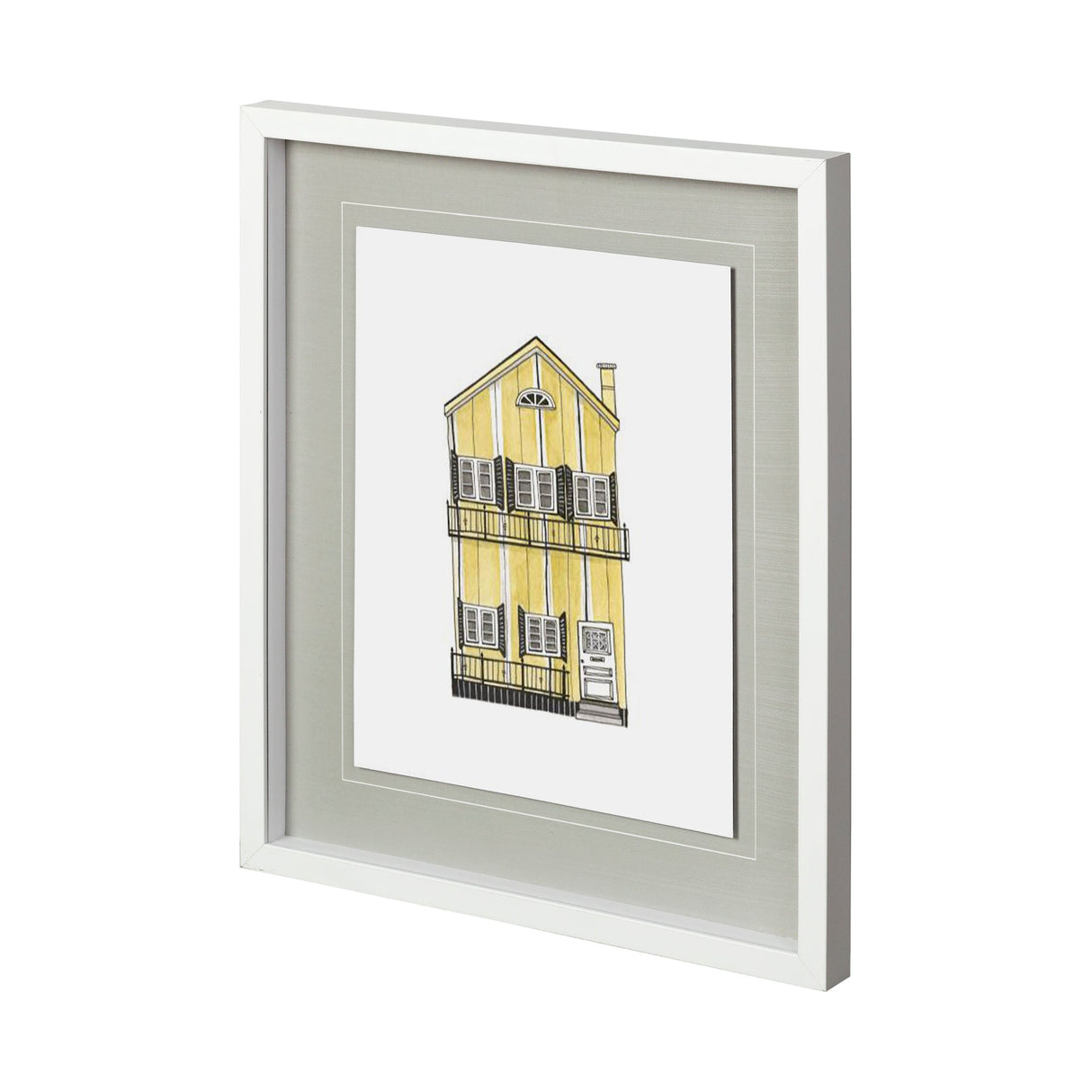 Petit Mansion III by Jones a Hand Embellished Textured Framed Art Print Matted under Glass by Mercana at Eve Furniture