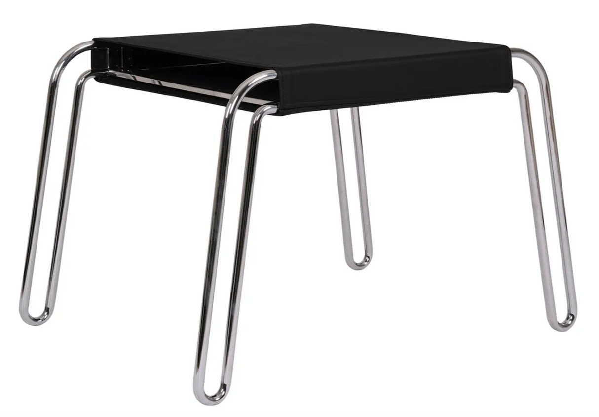 Petra Leather Stool - Black Leather by Moe's Home at Eve Furniture