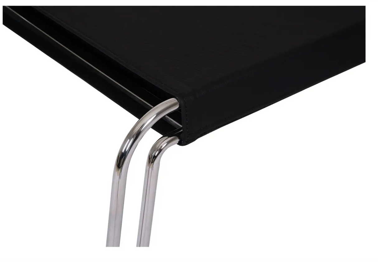 Petra Leather Stool - Black Leather by Moe's Home at Eve Furniture
