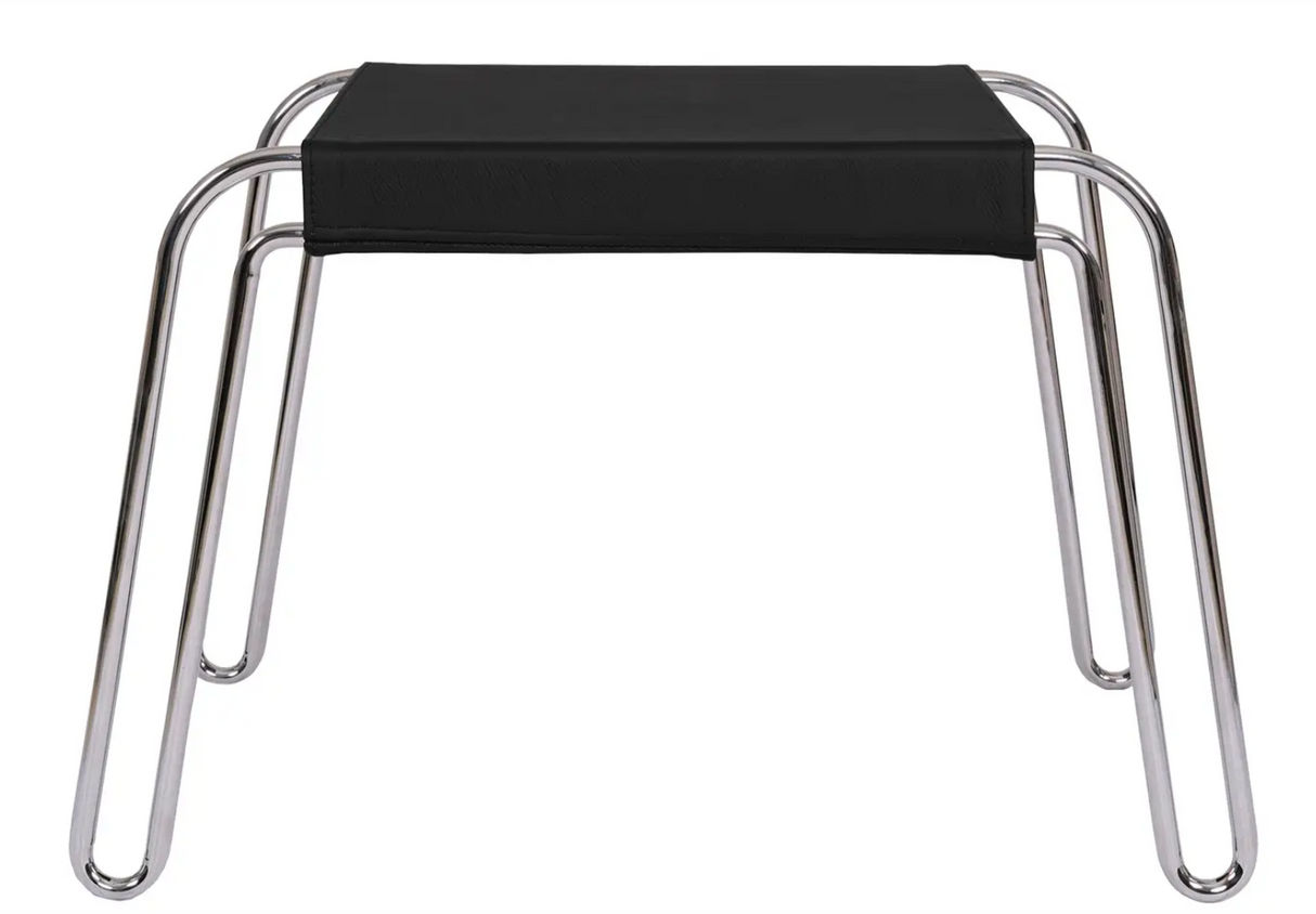 Petra Leather Stool - Black Leather by Moe's Home at Eve Furniture