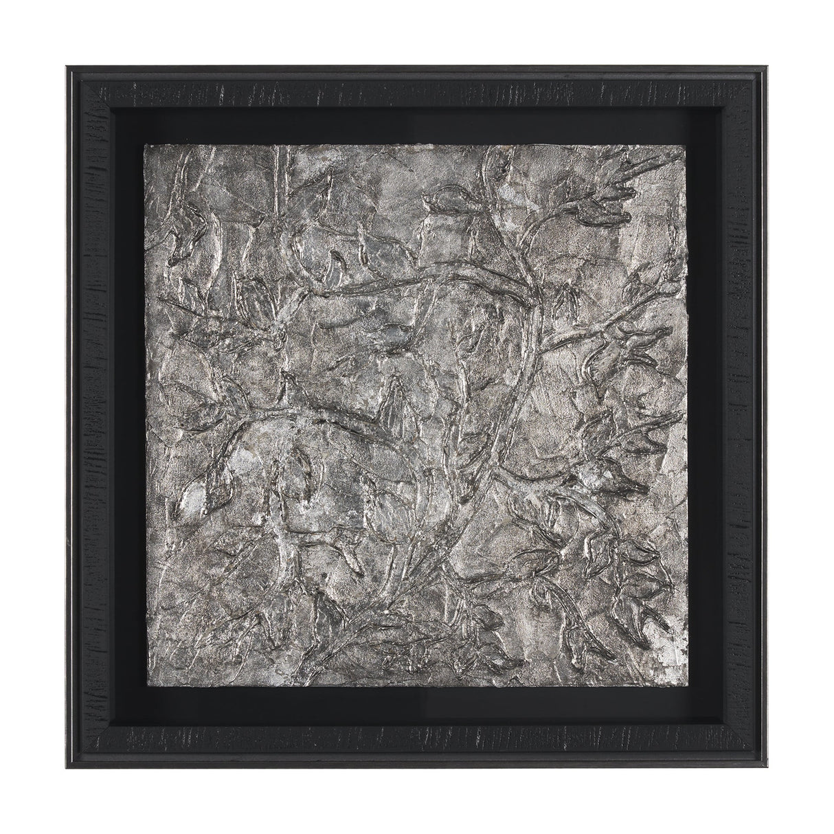 Pewter Leaves III by Morgan McLaren a Framed Art Print Matted under Glass by Mercana at Eve Furniture
