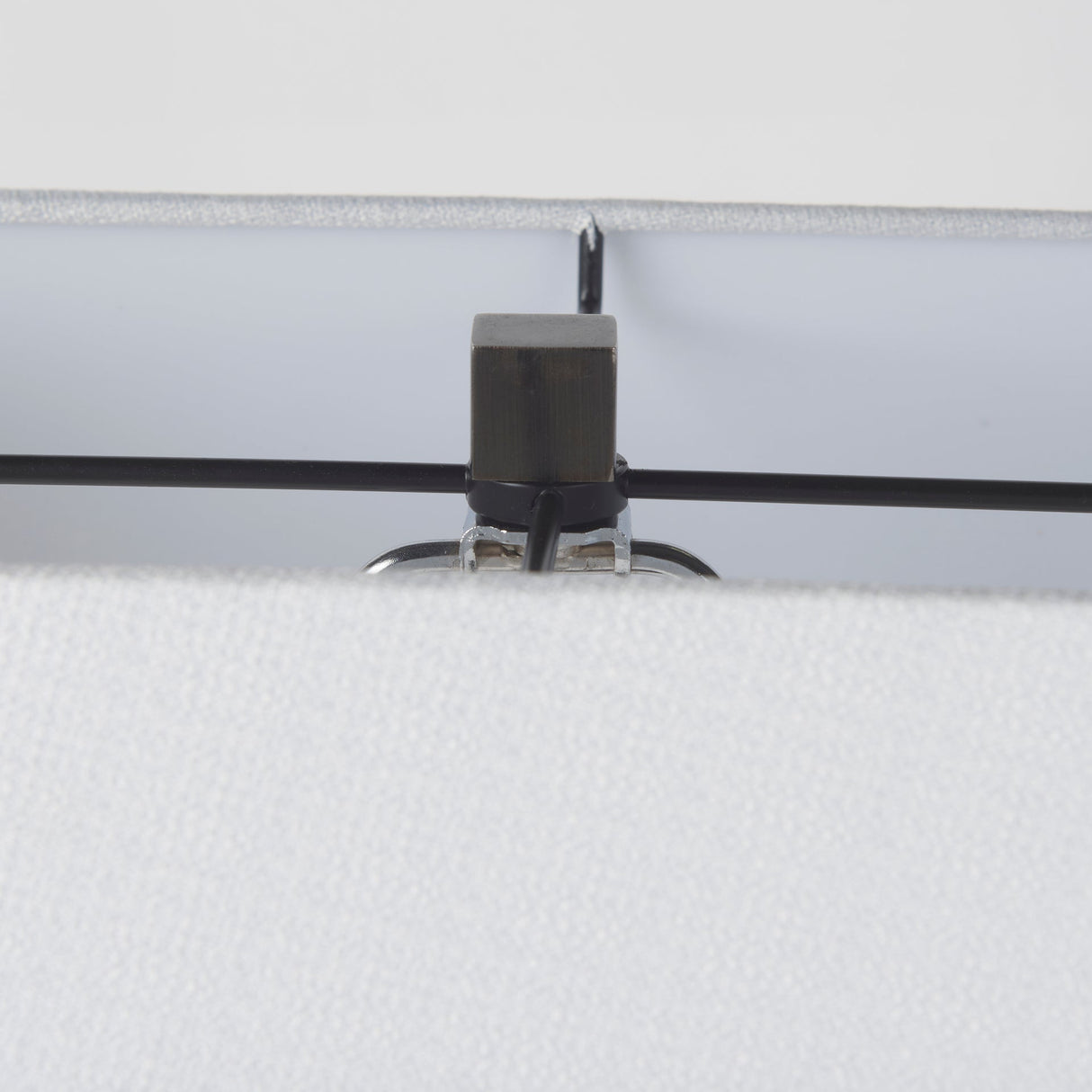 Peyton 14.0L x 9.0W x 26.2H Black Metal W/Marble Cube and White Shade Table Lamp by Mercana at Eve Furniture