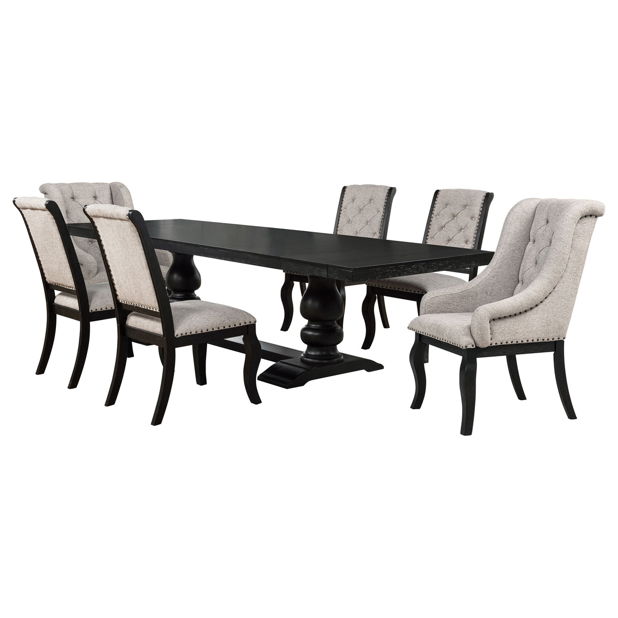Phelps Distressed Noir 7-piece Rectangular Dining Table Set by Coaster at Eve Furniture