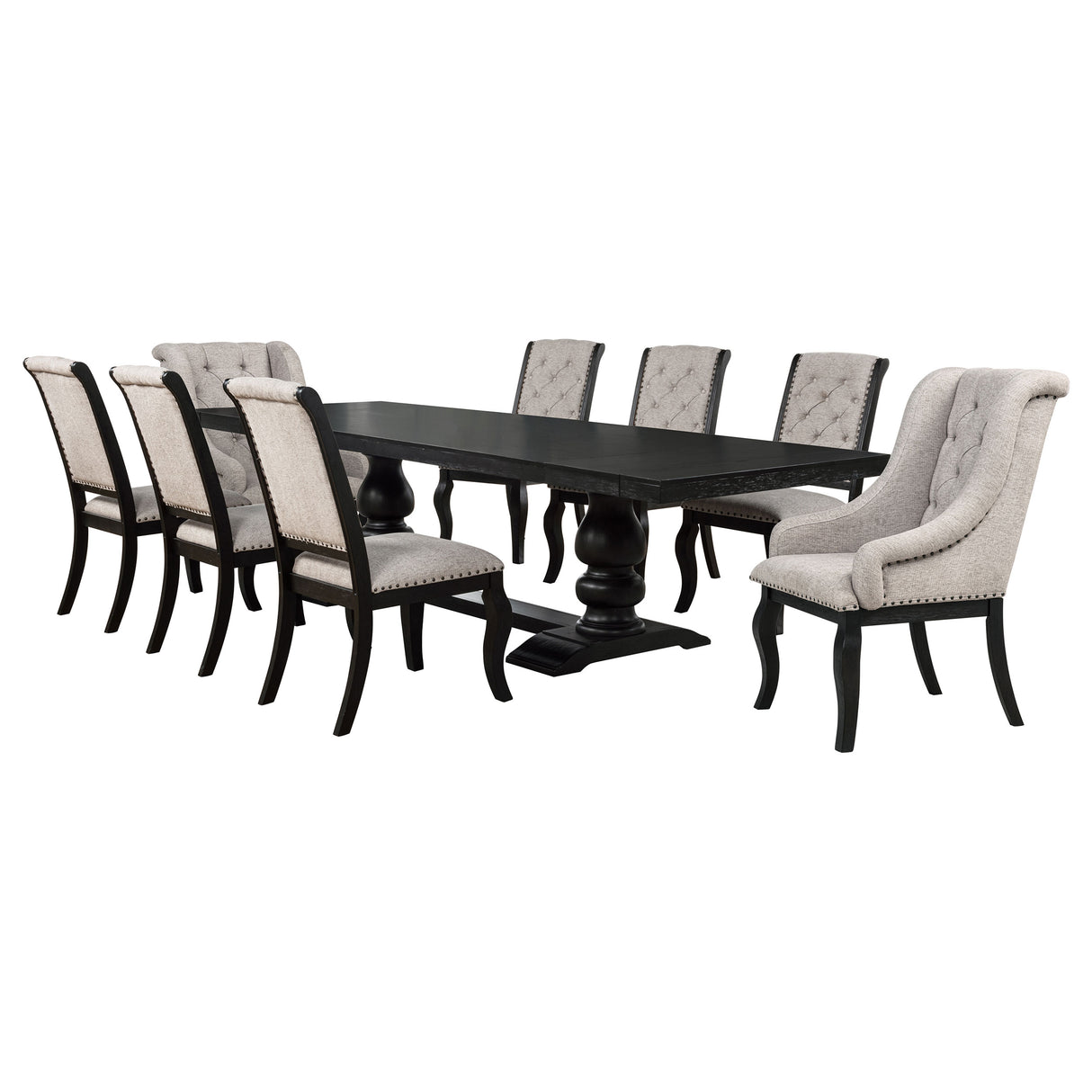 Phelps Distressed Noir 9-piece Rectangular Dining Table Set by Coaster at Eve Furniture