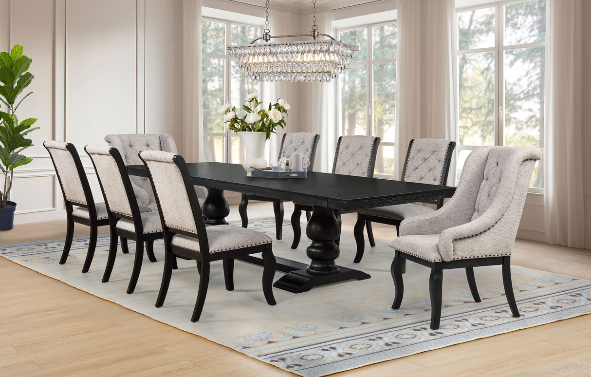 Phelps Distressed Noir 9-piece Rectangular Dining Table Set by Coaster at Eve Furniture
