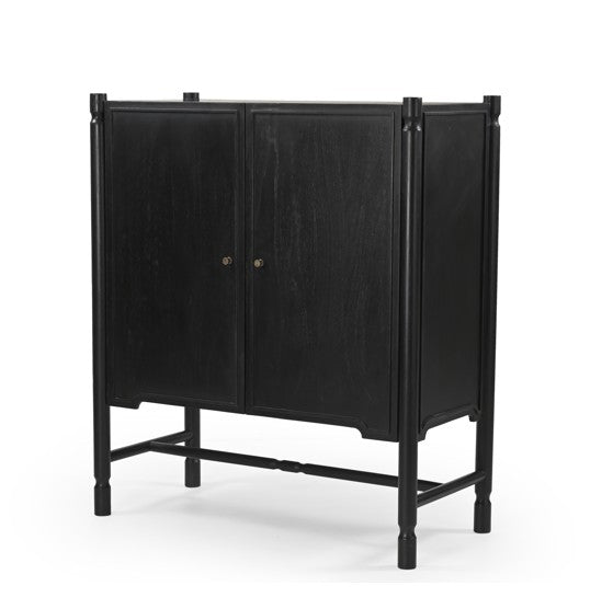 Phil Black Wood 2 Door Bar Cabinet by Mercana at Eve Furniture