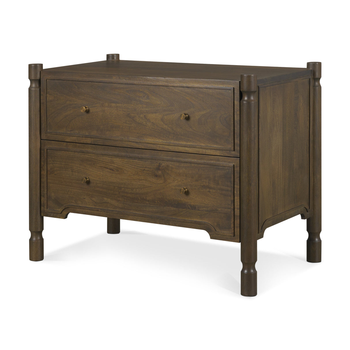 Phil Dark Brown Wood 2 Drawer Accent Cabinet by Mercana at Eve Furniture