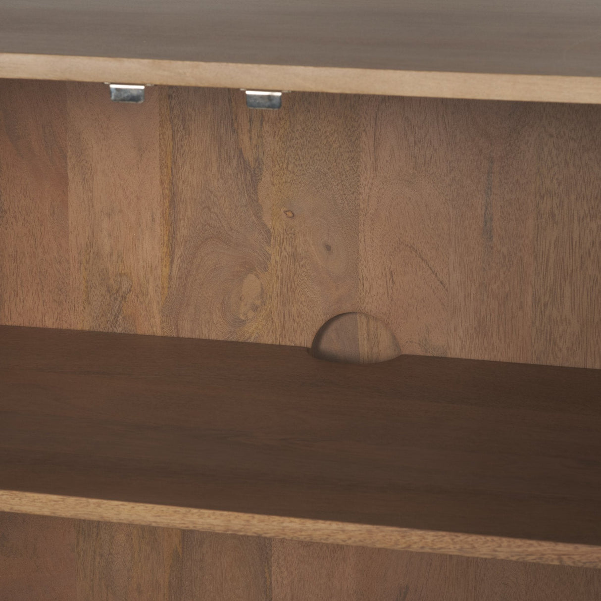 Phil Light Brown Wood 2 Door 3 Shelves Open Shelving Unit by Mercana at Eve Furniture