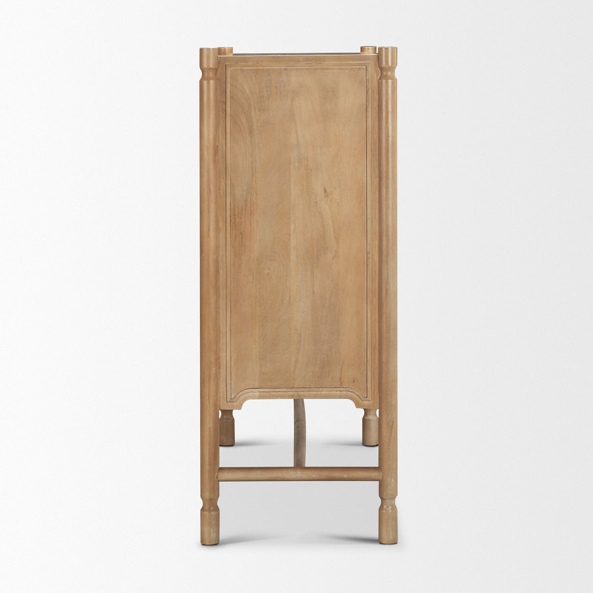 Phil Light Brown Wood 2 Door Bar Cabinet by Mercana at Eve Furniture