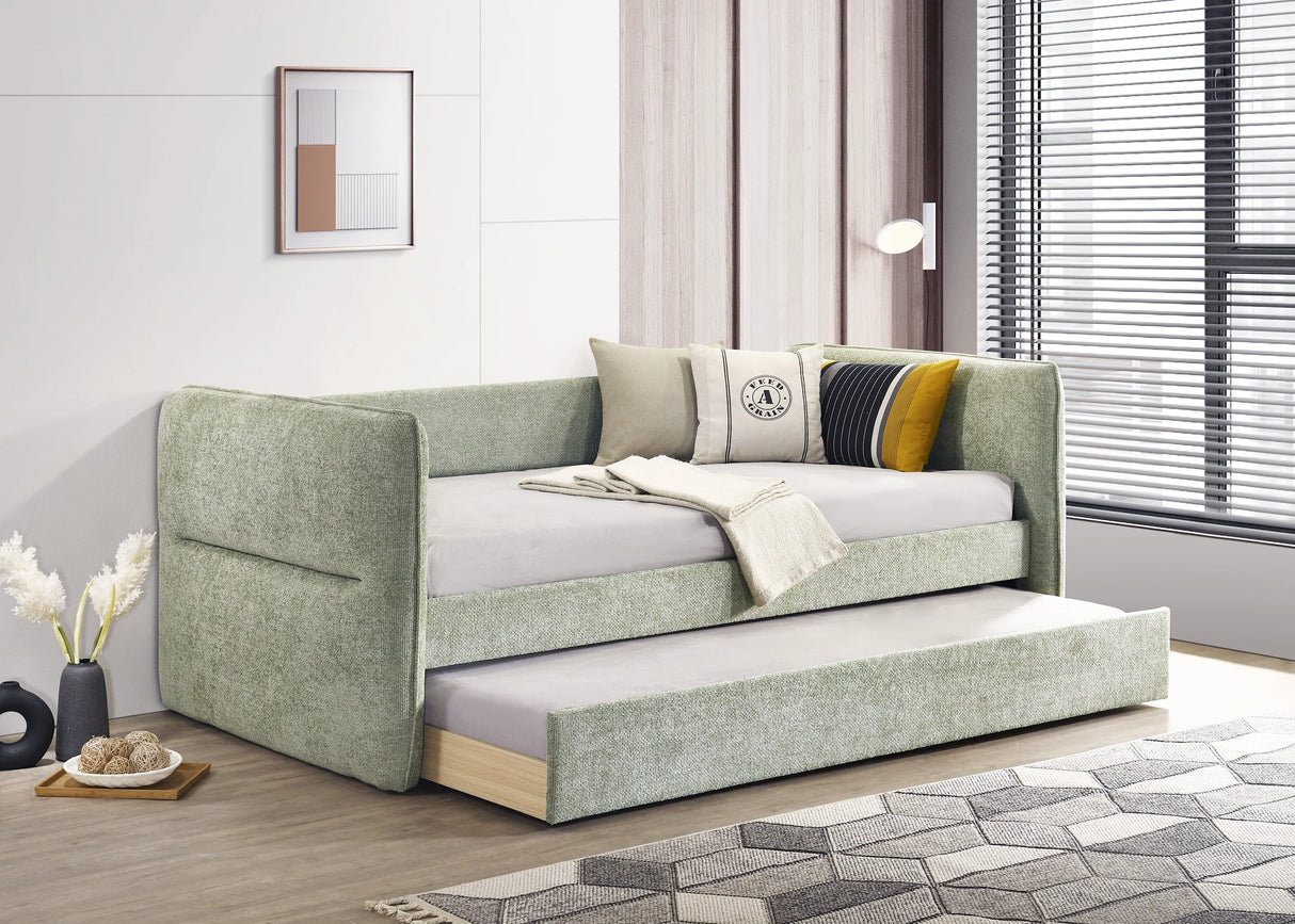 Philipa Light Green Daybed with Trundle by Crown Mark at Eve Furniture