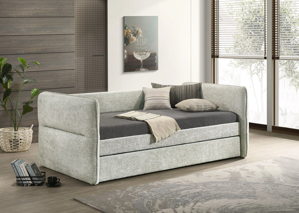 Philipa Light Grey Daybed with Trundle by Crown Mark at Eve Furniture