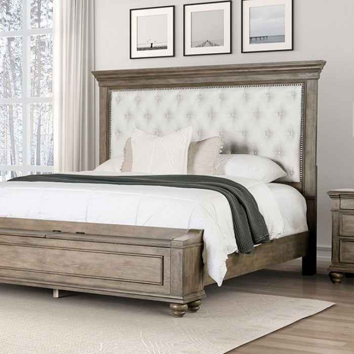 Philomath Aged Oak 4-Piece Queen Bedroom Set by Furniture of America at Eve Furniture