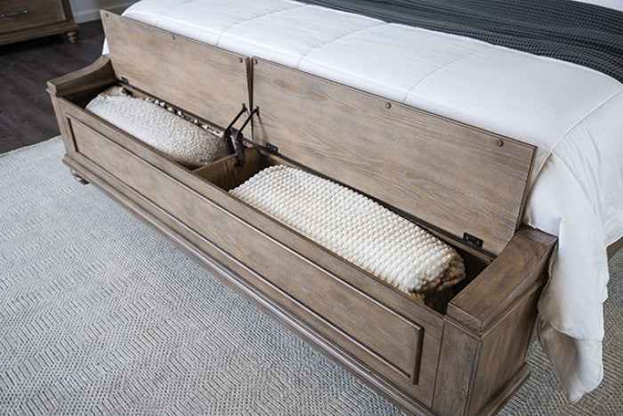 Philomath Aged Oak 4-Piece Queen Bedroom Set by Furniture of America at Eve Furniture