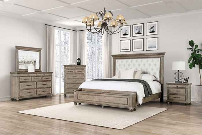 Philomath Aged Oak 4-Piece Queen Bedroom Set by Furniture of America at Eve Furniture