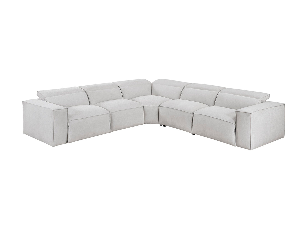 Phoebe Light Gray 5-Piece Modular Power Reclining Sectional by Homelegance at Eve Furniture