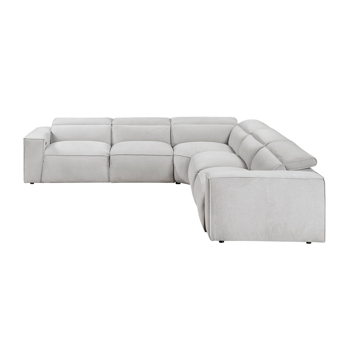 Phoebe Light Gray 5-Piece Modular Power Reclining Sectional by Homelegance at Eve Furniture
