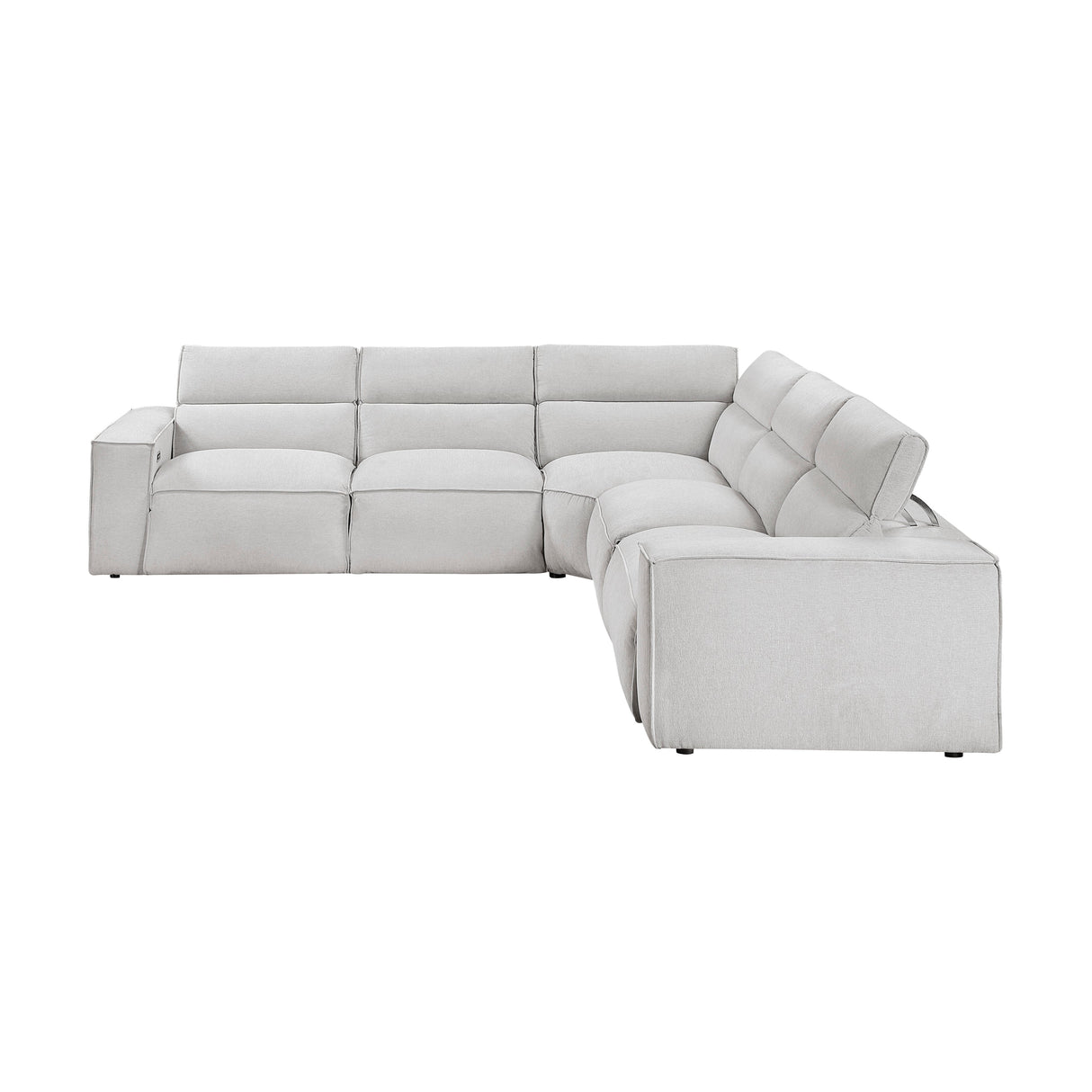 Phoebe Light Gray 5-Piece Modular Power Reclining Sectional by Homelegance at Eve Furniture