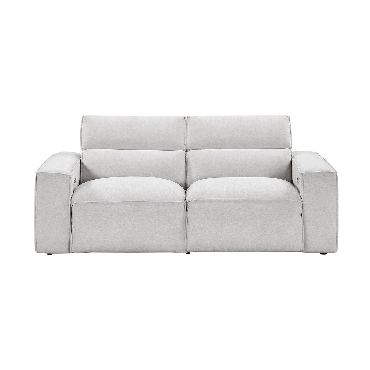 Phoebe Light Gray Power Double Reclining Loveseat with Power Headrests by Homelegance at Eve Furniture