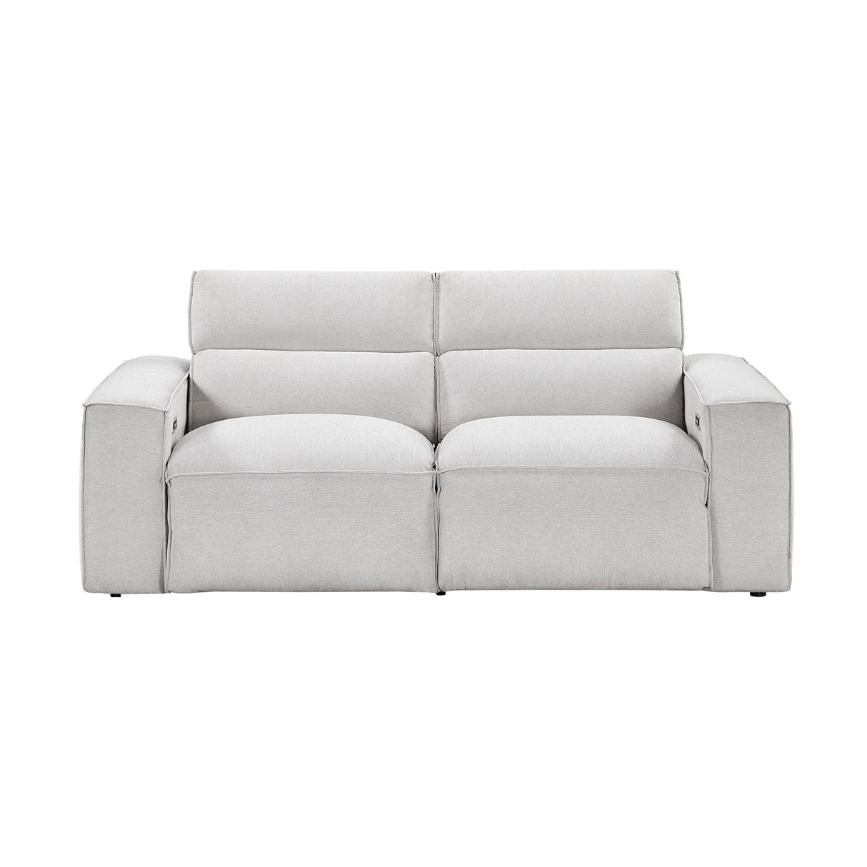 Phoebe Light Gray Power Double Reclining Loveseat with Power Headrests by Homelegance at Eve Furniture