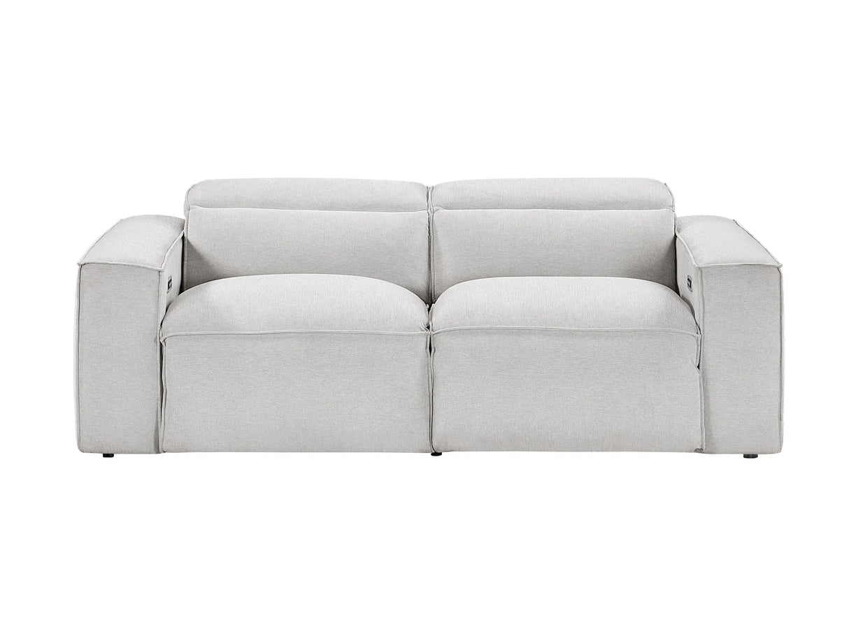 Phoebe Light Gray Power Double Reclining Loveseat with Power Headrests by Homelegance at Eve Furniture