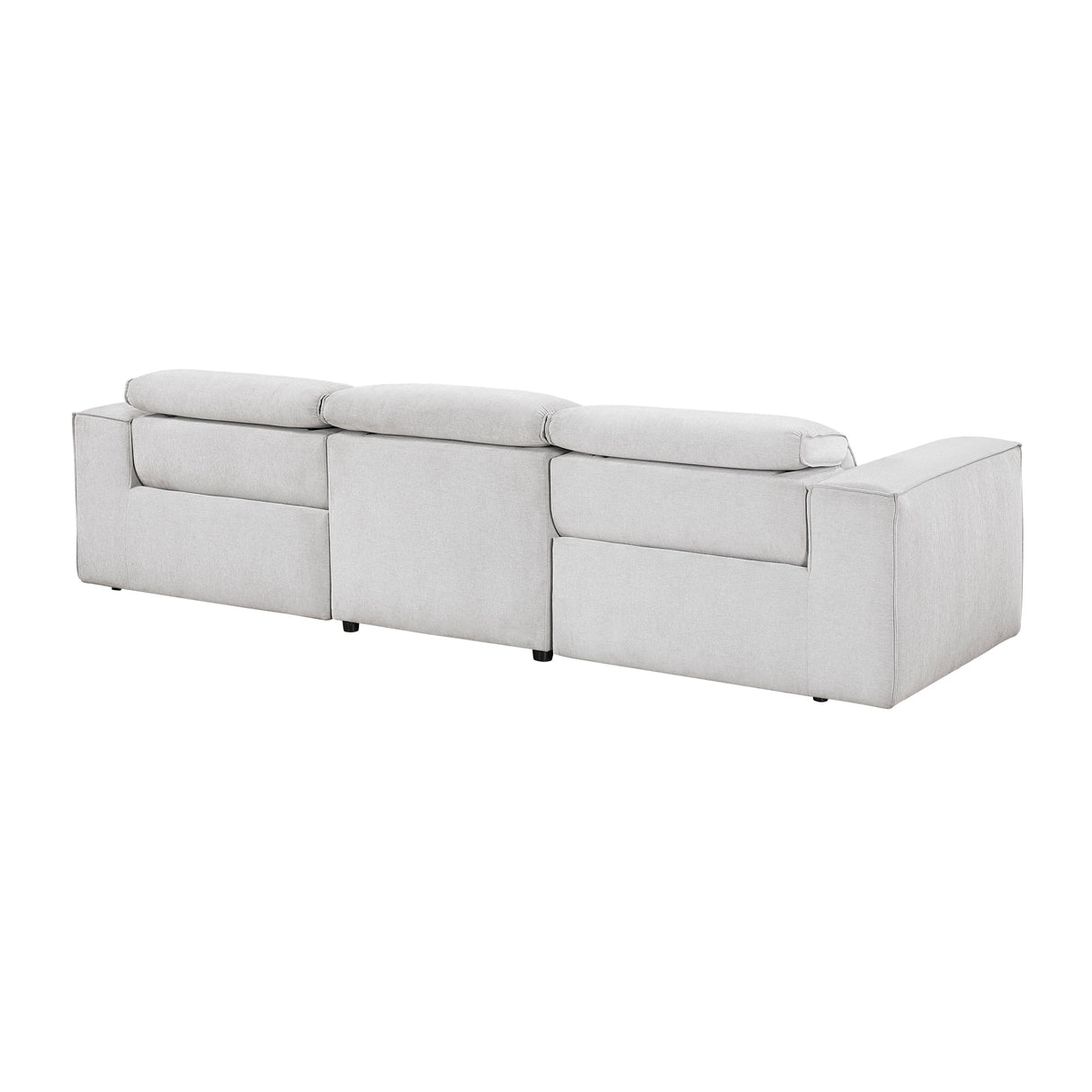 Phoebe Light Gray Power Double Reclining Sofa with Power Headrests by Homelegance at Eve Furniture