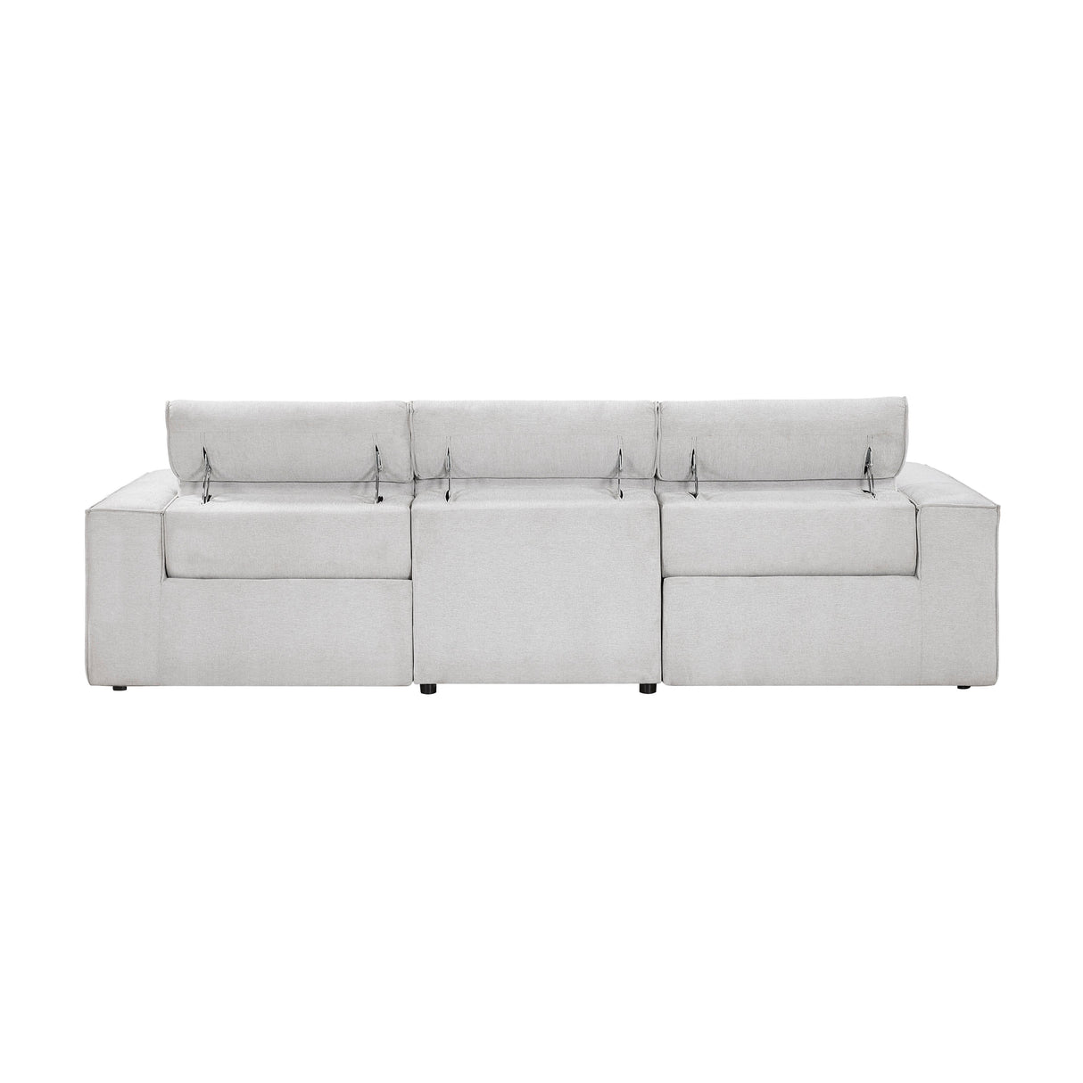 Phoebe Light Gray Power Double Reclining Sofa with Power Headrests by Homelegance at Eve Furniture