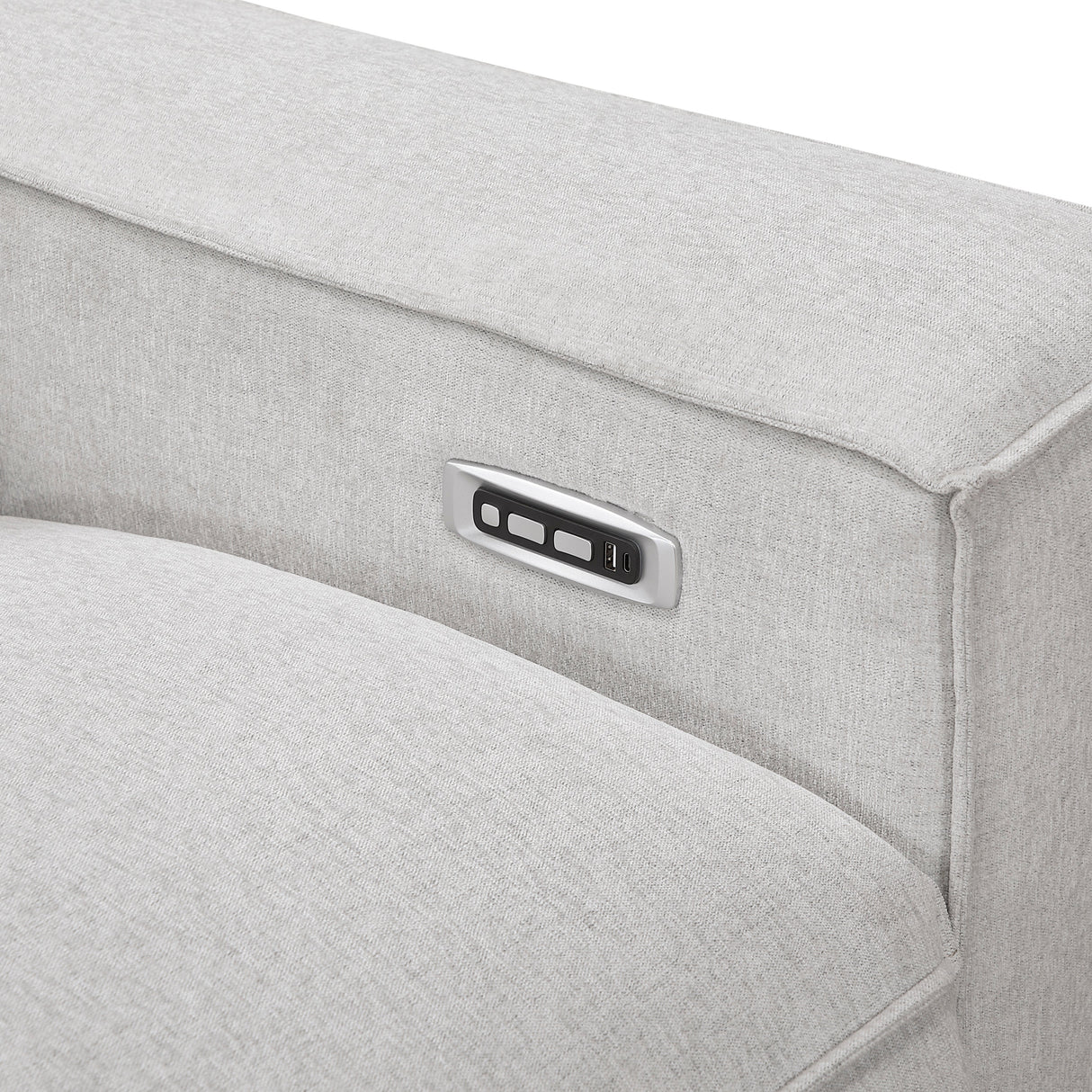 Phoebe Light Gray Power Double Reclining Sofa with Power Headrests by Homelegance at Eve Furniture