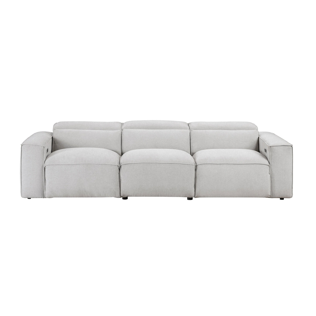 Phoebe Light Gray Power Reclining Sofa and Loveseat by Homelegance at Eve Furniture