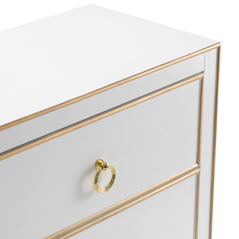 Phoebe White/Gold Chest by Crestview at Eve Furniture