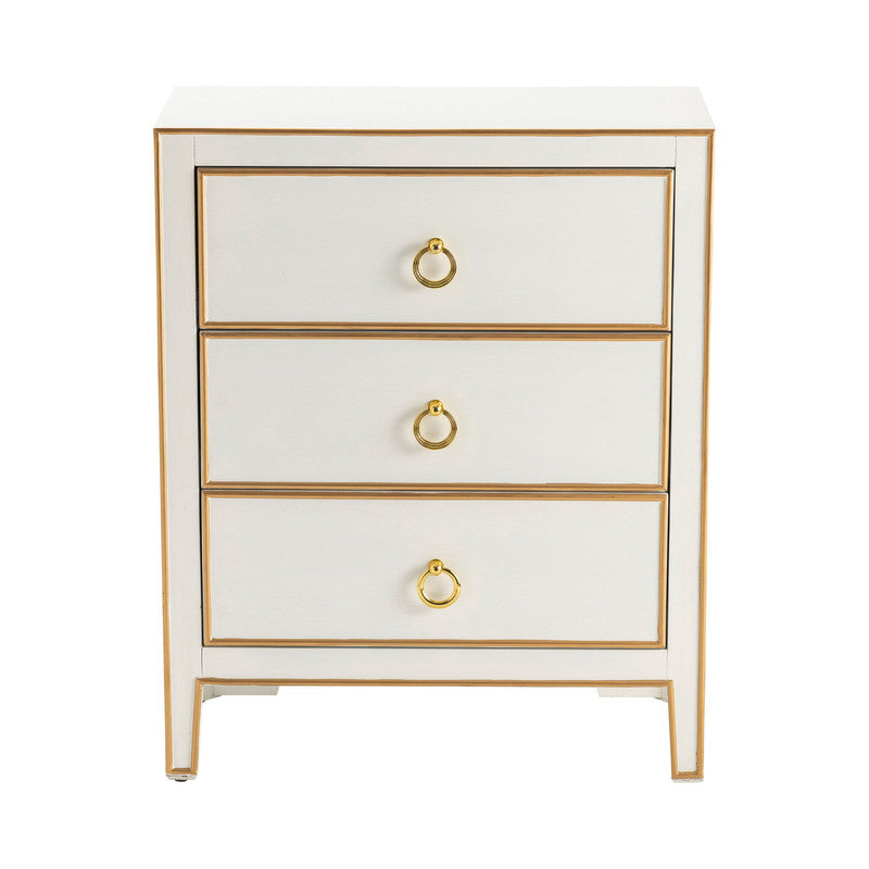 Phoebe White/Gold Chest by Crestview at Eve Furniture