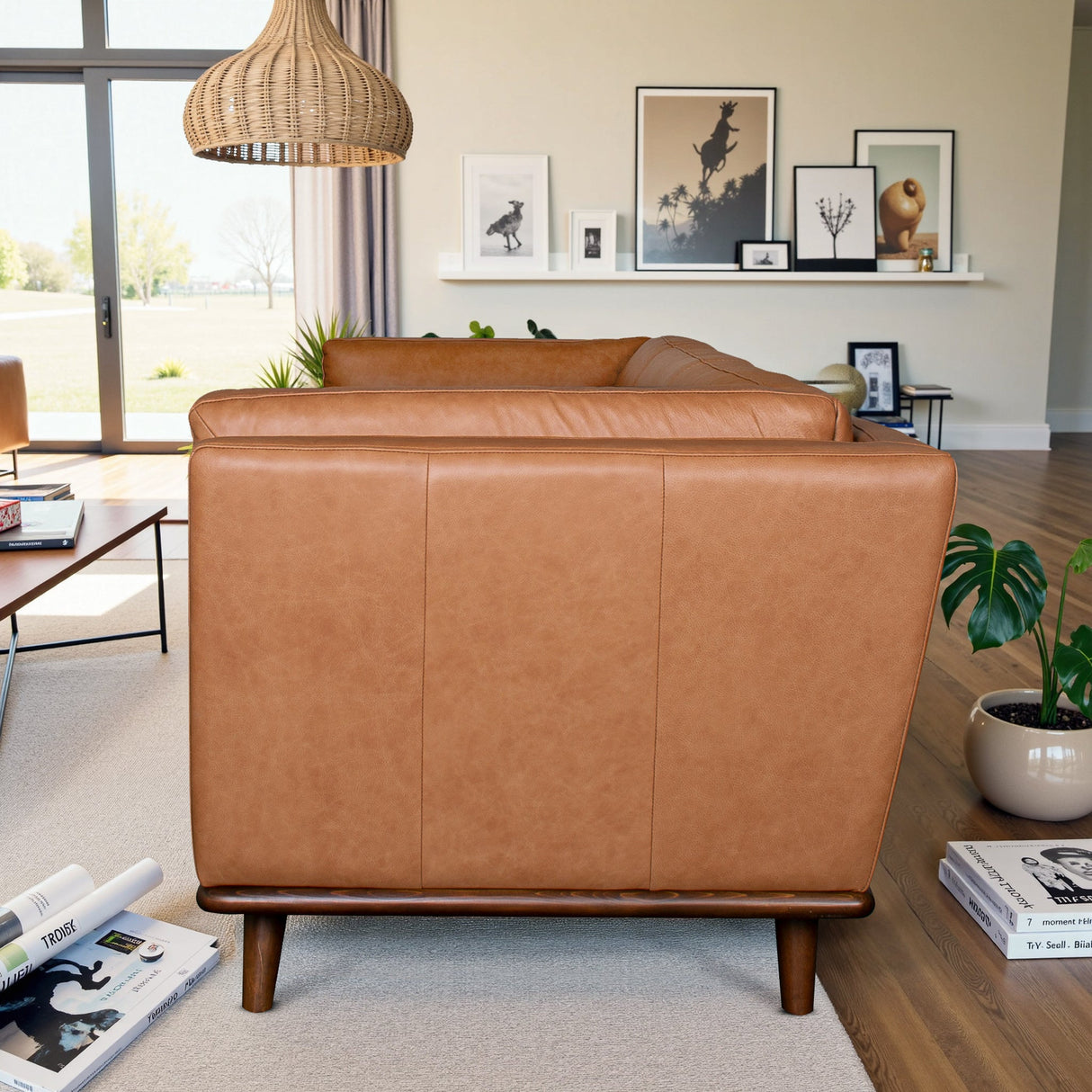 Phoenix Cognac Leather Sofa by Ashcroft Furniture at Eve Furniture