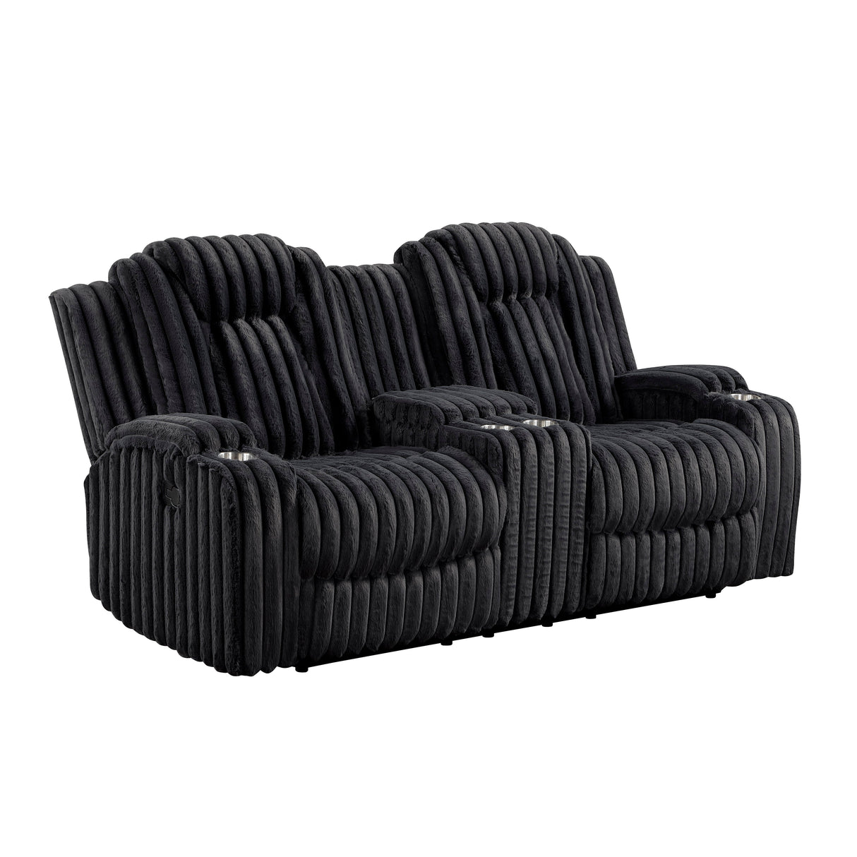 Phyllis Black Corduroy 2-Piece Reclining Living Room Set by Homelegance at Eve Furniture