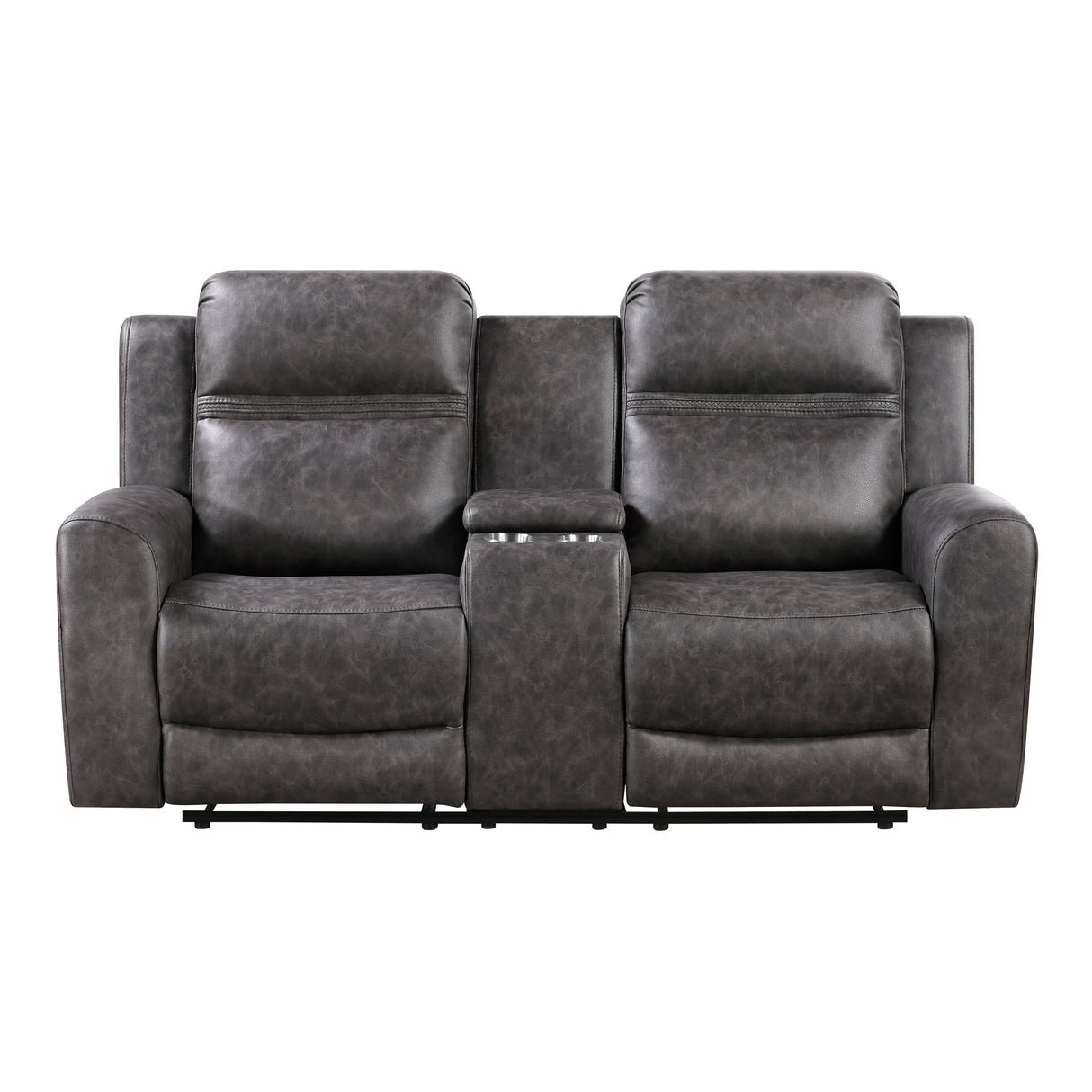 Phyllis Dark Gray Reclining Chair with Cup Holders by Homelegance at Eve Furniture