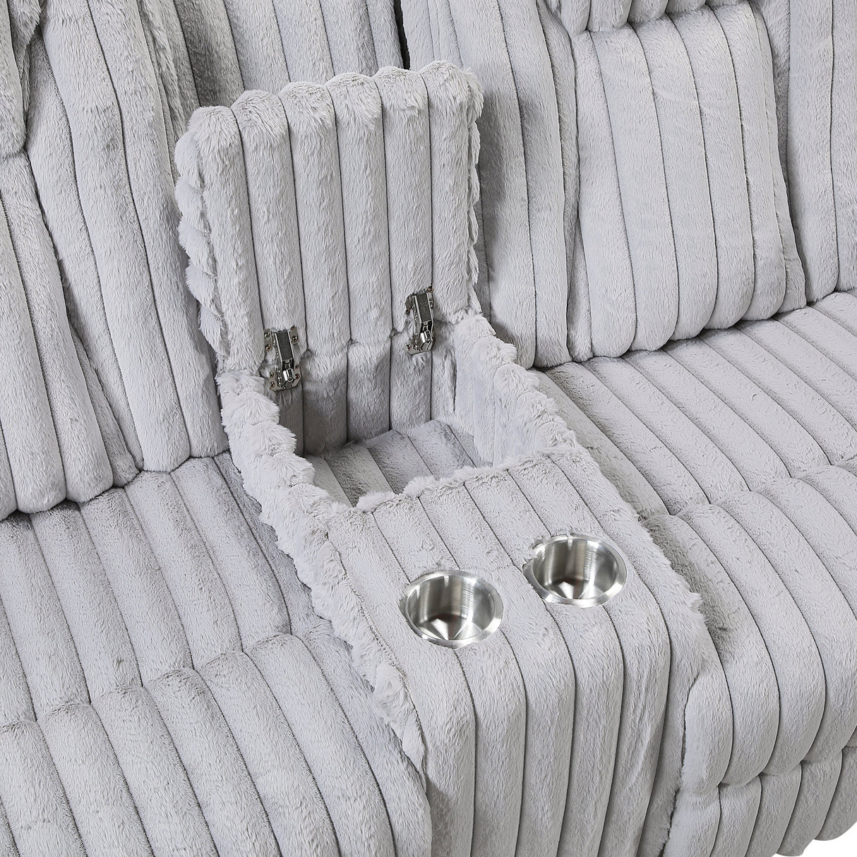 Phyllis Light Gray 2-Piece Reclining Living Room Set by Homelegance at Eve Furniture