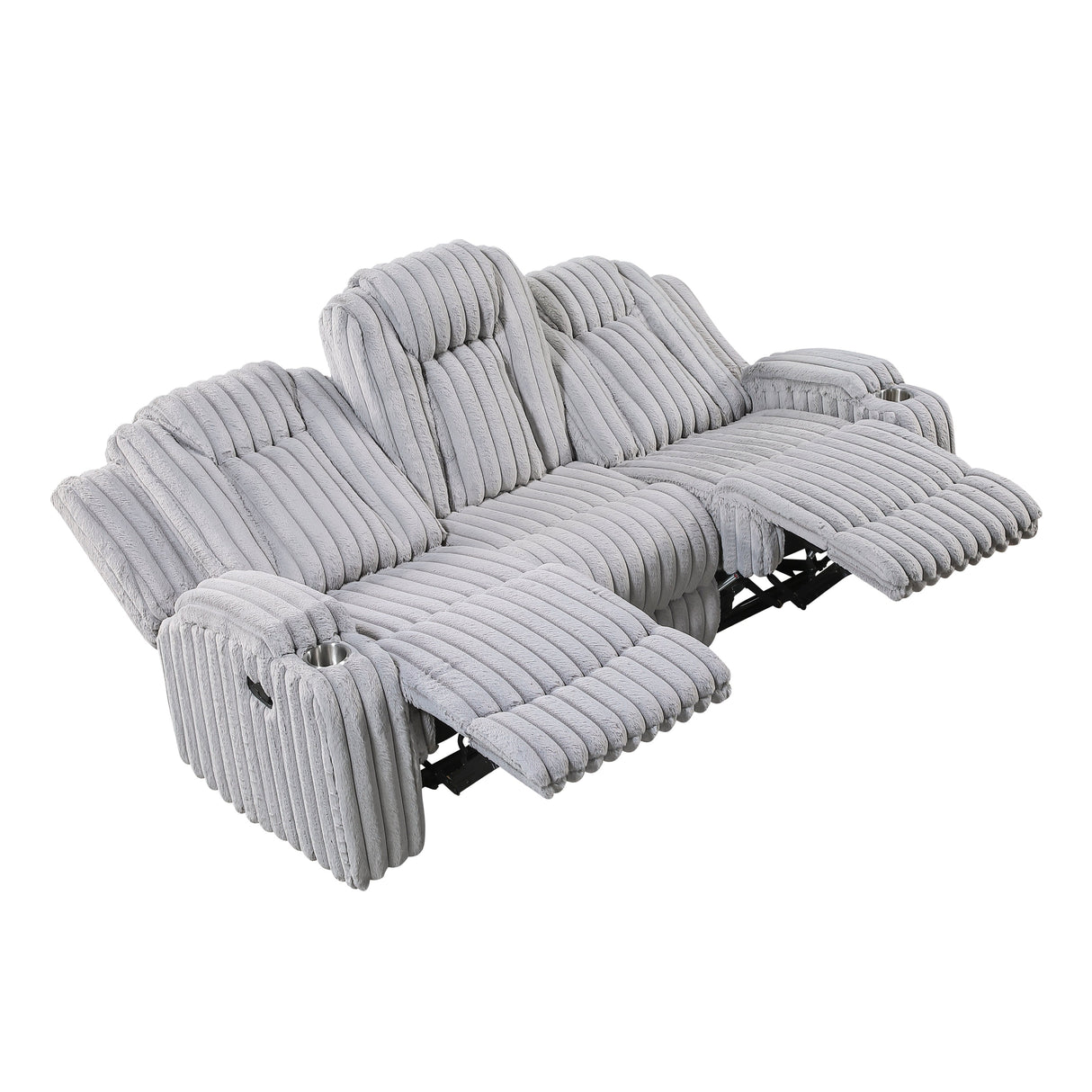 Phyllis Light Gray 2-Piece Reclining Living Room Set by Homelegance at Eve Furniture