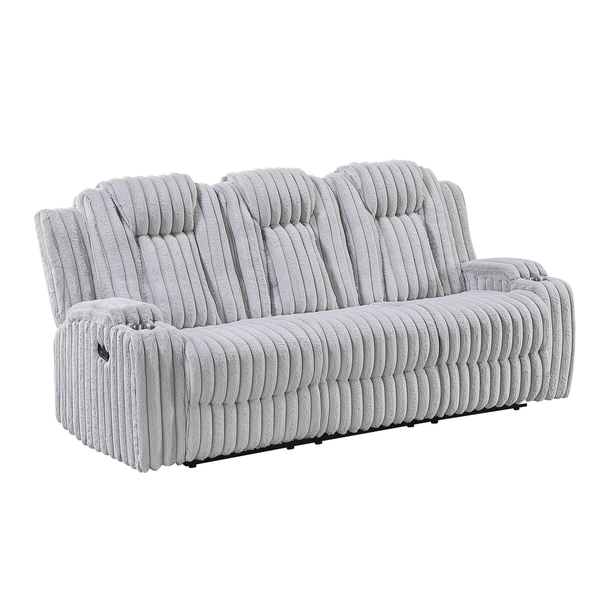 Phyllis Light Gray Reclining Living Room Set by Homelegance at Eve Furniture
