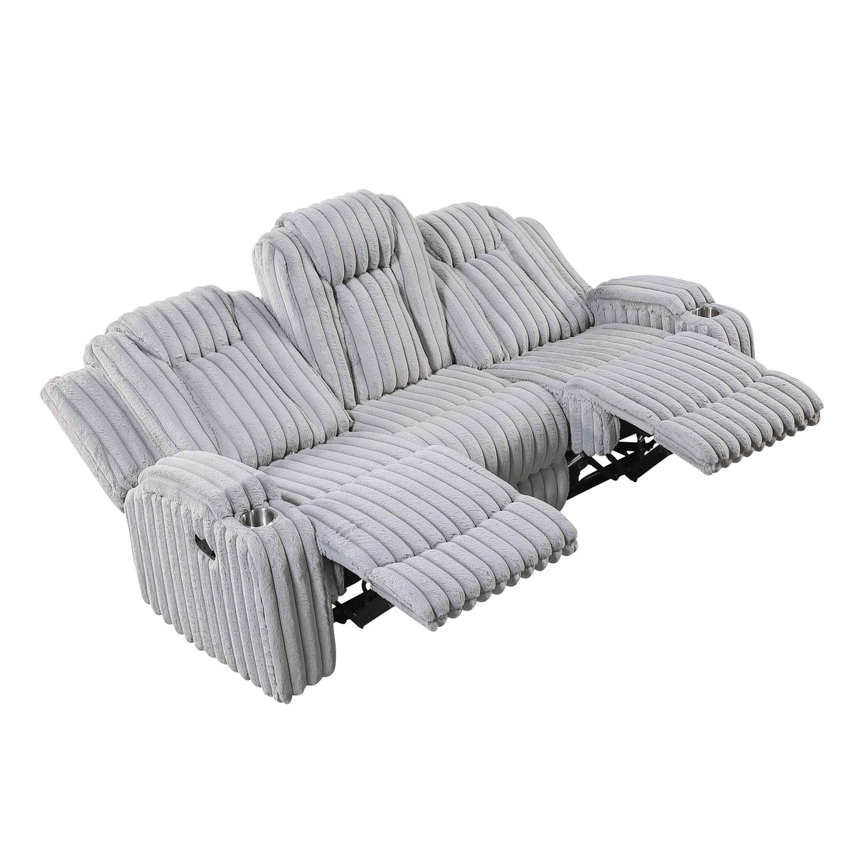 Phyllis Light Gray Reclining Living Room Set by Homelegance at Eve Furniture
