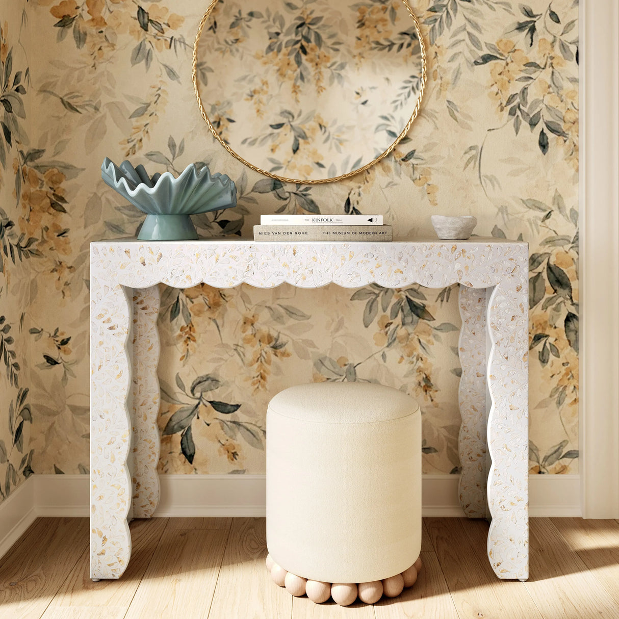 Piara Natural Capiz Shell Console by TOV Furniture at Eve Furniture