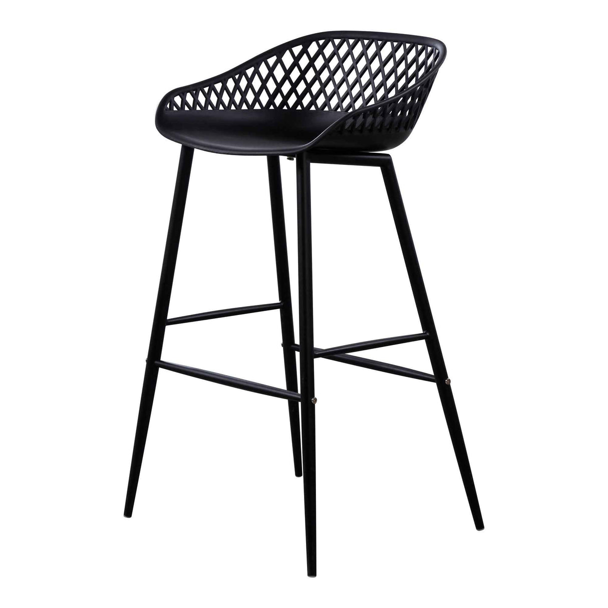Piazza Black Outdoor Barstool (Set of 2)
