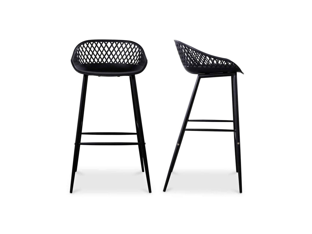 Piazza Black Outdoor Barstool (Set of 2)