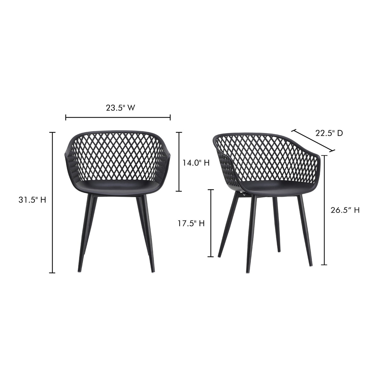 Piazza Black Outdoor Chair (Set of 2) by Moe's Home at Eve Furniture