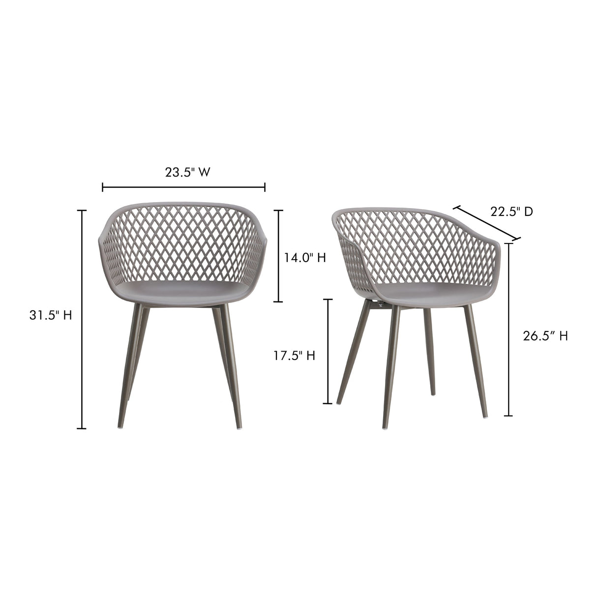 Piazza Grey Outdoor Chair (Set of 2) by Moe's Home at Eve Furniture