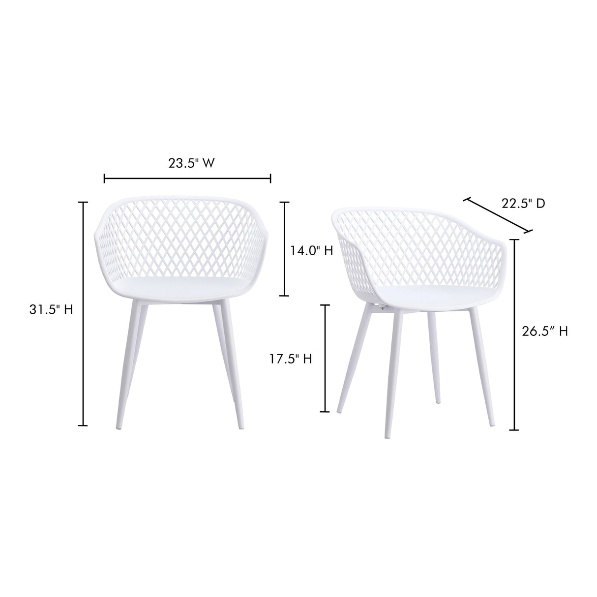 Piazza White Outdoor Chair (Set of 2) by Moe's Home at Eve Furniture