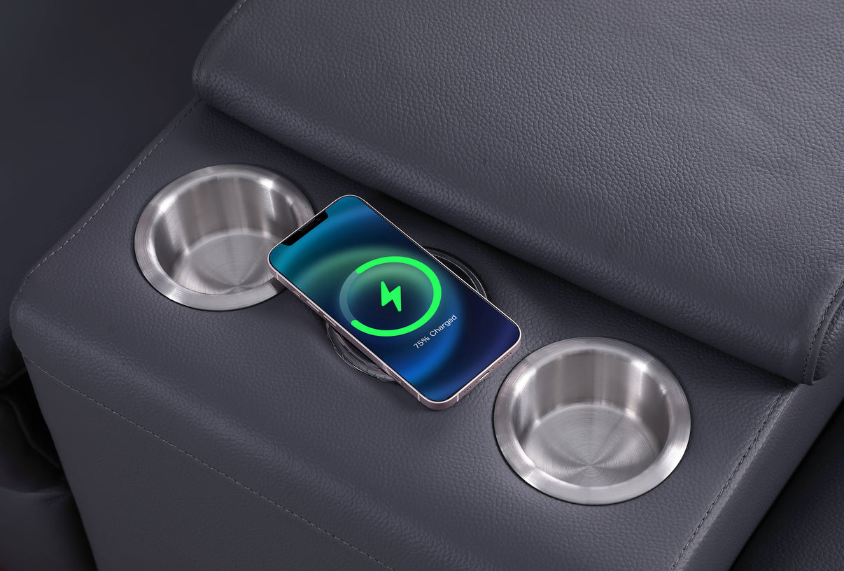 Picasso Dark Grey 6-Piece 2 Power Reclining Sectional by New Era Innovations at Eve Furniture