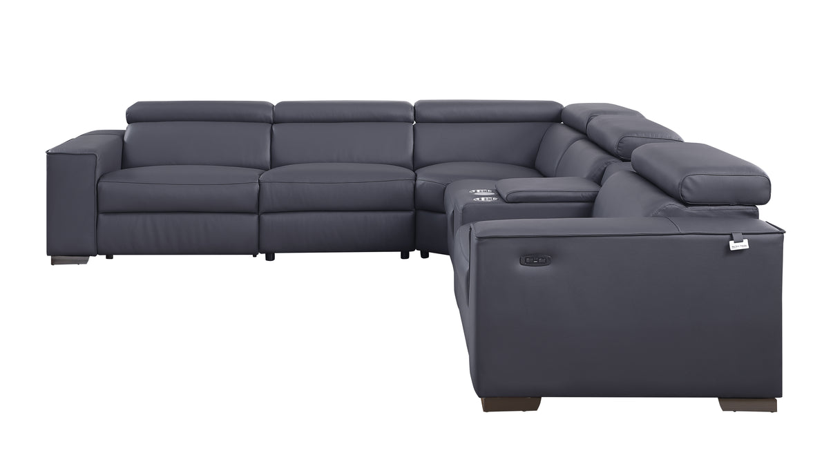 Picasso Dark Grey 6-Piece 2 Power Reclining Sectional by New Era Innovations at Eve Furniture